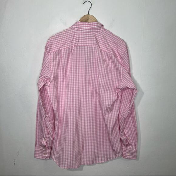 Teddy Stratford Pink Gingham Oxford Cloth Zip Front Shirt Size Large or 4 - Picture 2 of 13